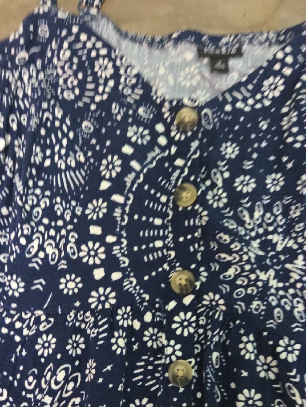 torrid Navy and White Floral Button-Front Sundress - Picture 3 of 5